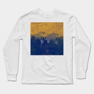 world map forest Long Sleeve T-Shirt